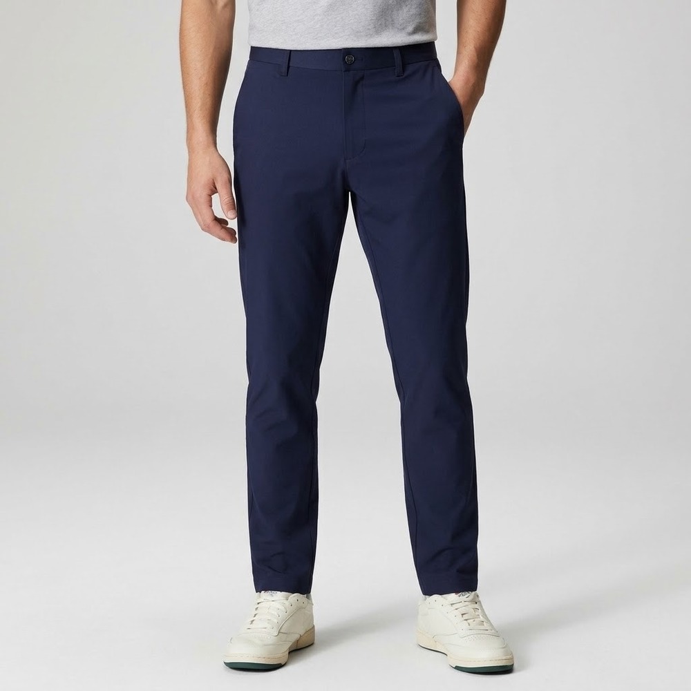 Fabletics High Side Chino Classic Fit Navy Blue 4-Way Stretch Pants 33x30 NWT